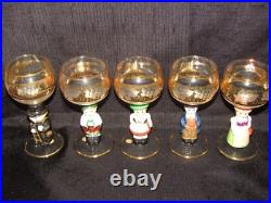 Goebel 5 Gold Grape Hummel Stem Wine Glasses Made in Germany Goebel 5 Gold Grape Hummel Stem Wine Glasses Made in Germany