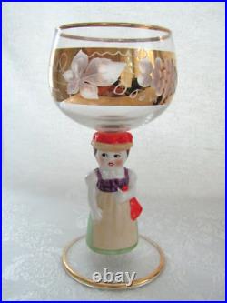 Goebel 5 Gold Grape Hummel Stem Wine Glasses Made in Germany Goebel 5 Gold Grape Hummel Stem Wine Glasses Made in Germany