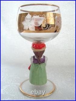 Goebel 5 Gold Grape Hummel Stem Wine Glasses Made in Germany Goebel 5 Gold Grape Hummel Stem Wine Glasses Made in Germany