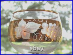 Goebel 5 Gold Grape Hummel Stem Wine Glasses Made in Germany Goebel 5 Gold Grape Hummel Stem Wine Glasses Made in Germany
