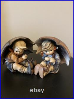 Goebel HUMMEL 5 UMBRELLA BOY 152/0 A & UMBRELLA GIRL 152/0 B Germany 1957 Goebel HUMMEL 5 UMBRELLA BOY 152/0 A & UMBRELLA GIRL 152/0 B Germany 1957