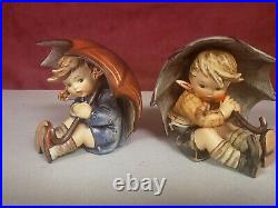 Goebel HUMMEL Figurines 152/0A TMK6 & 152/0B TMK5 Umbrella Boy & Girl