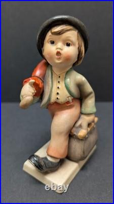 Goebel Hummel 11/0 MERRY WONDERER TMK-1? Vintage Figurine Porcelain Boy CROWN