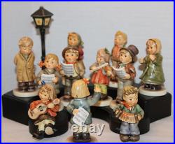 Goebel Hummel 11 Figurines, Kinder Choir, 4 Piece Stand, Light Post