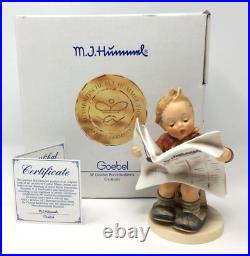 Goebel Hummel 184 Latest News Stars and Stripes TMK7 Figurine with COA Mint in Box