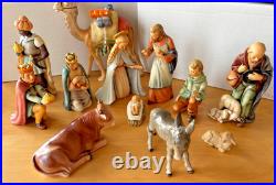 Goebel Hummel #214 Large Porcelain Nativity Set 12 Pc W. Germany-Very Good Cond