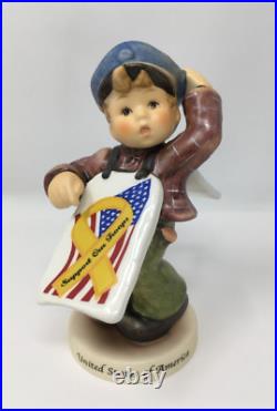 Goebel Hummel 2153 God Bless America Support Our Troops with COA Mint in Box