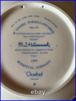 Goebel Hummel Annual Plate Autumn Glory #99 Four Seasons Collection Boxed