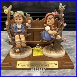 Goebel Hummel Apple Tree Boy Girl TMK-2 Germany 141 142 Vintage Set 6.5 Mint