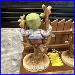 Goebel Hummel Apple Tree Boy Girl TMK-2 Germany 141 142 Vintage Set 6.5 Mint