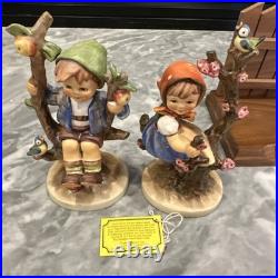 Goebel Hummel Apple Tree Boy Girl TMK-2 Germany 141 142 Vintage Set 6.5 Mint