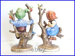 Goebel Hummel Apple Tree Girl (141/1) & Boy (142/I) Full Bee TMK2 Germany 6 5/8