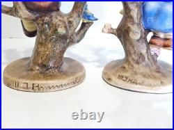 Goebel Hummel Apple Tree Girl (141/1) & Boy (142/I) Full Bee TMK2 Germany 6 5/8
