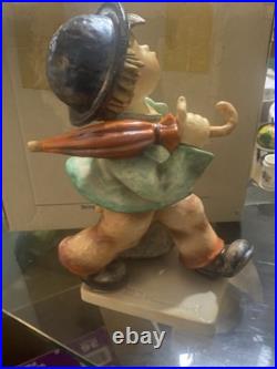 Goebel Hummel Boy with Umbrella & Bag Figurine Germany Vintage Porcelain 8