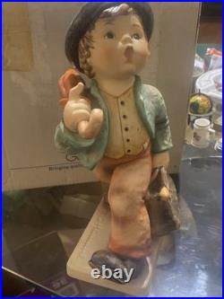 Goebel Hummel Boy with Umbrella & Bag Figurine Germany Vintage Porcelain 8