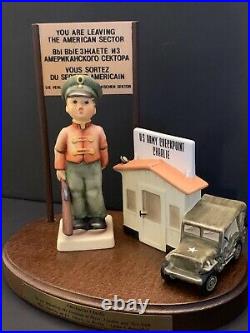 Goebel Hummel CHECKPOINT CHARLIE 02141 of Limited Edition SOLDIER BOY, Wood Base