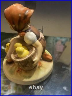Goebel Hummel Chick Girl Figurine W. Germany Vintage Porcelain