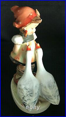 Goebel Hummel Crown Mark Goose Girl Girl with 2 Geese #47/0 5 1/8