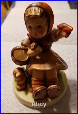 Goebel Hummel Farewell Waving Girl with Lamb Figurine West Germany