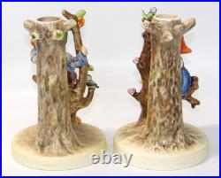 Goebel Hummel Figurine 6 Candle Holders Germany 677 & 676 Apple Tree Boy & Girl