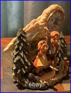 Goebel Hummel Figurine Auf Wiedersehen withMilestones Hummelscape Clock