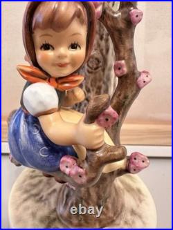 Goebel Hummel Figurine Candle Holders Germany #677 And #676 Apple Tree Boy Girl