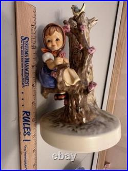 Goebel Hummel Figurine Candle Holders Germany #677 And #676 Apple Tree Boy Girl