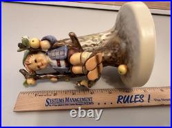 Goebel Hummel Figurine Candle Holders Germany #677 And #676 Apple Tree Boy Girl