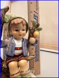Goebel Hummel Figurine Candle Holders Germany #677 And #676 Apple Tree Boy Girl
