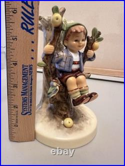 Goebel Hummel Figurine Candle Holders Germany #677 And #676 Apple Tree Boy Girl