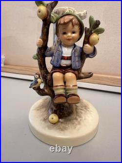 Goebel Hummel Figurine Candle Holders Germany #677 And #676 Apple Tree Boy Girl