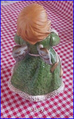 Goebel Hummel Figurine Germany Green Candle Holder Angel Stick Ceramic Wings