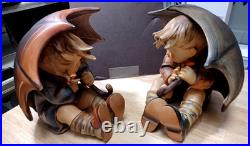 Goebel Hummel Figurine, Large Boy and Girl Umbrella 152A & 152 B, Germany 1951 Goebel Hummel Figurine, Large Boy and Girl Umbrella 152A & 152 B, Germany 1951