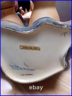 Goebel Hummel Figurine, Large Boy and Girl Umbrella 152A & 152 B, Germany 1951