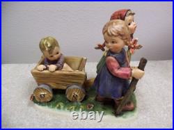 Goebel Hummel Figurine Pleasant Journey #406 Tmk6 2 Girls With Boy In Wagon