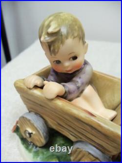 Goebel Hummel Figurine Pleasant Journey #406 Tmk6 2 Girls With Boy In Wagon