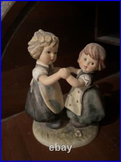 Goebel Hummel Figurine Spring Dance #353 West Germany Porcelain Vtg Goebel Hummel Figurine Spring Dance #353 West Germany Porcelain Vtg