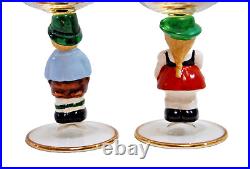 Goebel Hummel Figurine Stem Wine Glasses 14K Gold Trim Germany Lot of 6 M5127