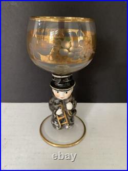 Goebel Hummel Figurine Stem Wine Glasses 14K Gold Trim Germany Lot of 6 Rare Goebel Hummel Figurine Stem Wine Glasses 14K Gold Trim Germany Lot of 6 Rare