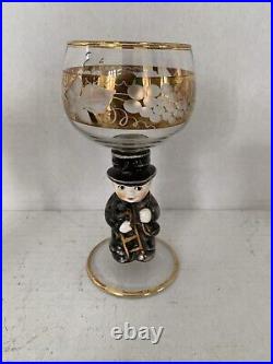 Goebel Hummel Figurine Stem Wine Glasses 14K Gold Trim Germany Lot of 6 Rare Goebel Hummel Figurine Stem Wine Glasses 14K Gold Trim Germany Lot of 6 Rare