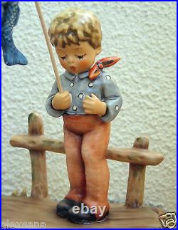 Goebel Hummel Figurine The Angler Hum #566 Tmk7 Boy Fishing Germany Nib I469