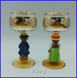 Goebel Hummel Figurine Wine Glasses Complete Set of 6 Rare Retired