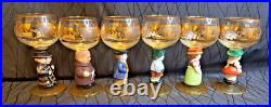 Goebel Hummel Figurine Wine Glasses Lot Of 6 Goblets Germany 14K Gold Trim