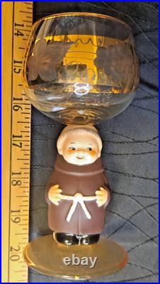 Goebel Hummel Figurine Wine Glasses Lot Of 6 Goblets Germany 14K Gold Trim