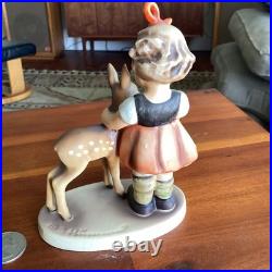 Goebel Hummel Friends Figurine 136 TMK-4 W Germany Girl with Fawn 5.25 1965