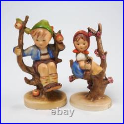 Goebel Hummel Germany Apple Tree Boy Girl 141 142 0 TMK2 TMK3 Figurines Pair Lot