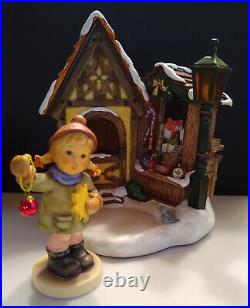 Goebel Hummel HOLIDAY FUN #2204 & LIGHTED MUSICAL BAVARIAN CHRISTMAS MARKET