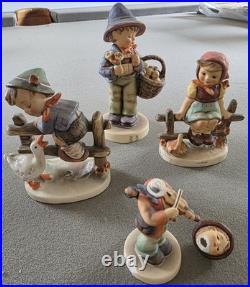Goebel Hummel Lot of 4 Hand Painted Ceramic Figurines W. Germany