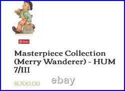 Goebel Hummel Merry Wanderer Figurine Little Boy Suitcase 70s True Vtg Germany