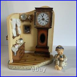 Goebel Hummel Scape GRANDFATHER CLOCK Display WithBlossom Time Figurine NIB